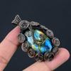 Labradorite Gemstone Copper Wire Wrap Handmade Pendant Jewelry Gift For Love