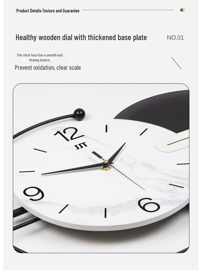 Современные минималистичные роскошные настенные часы для гостиной или ресторана - Установка без сверления, Элегантный декор