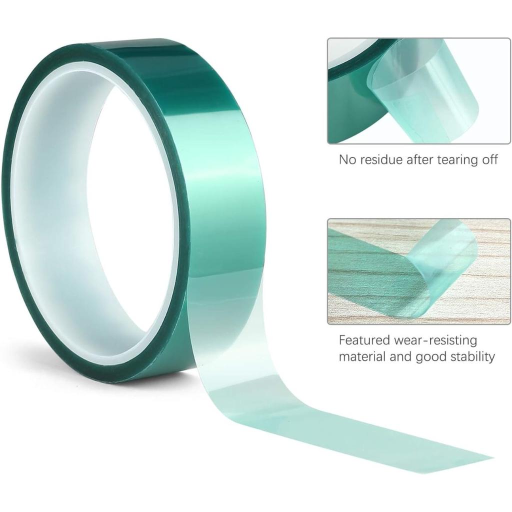 Green Polyester Hi-Temp Masking Tape PET Tape With Silicone Adhesive, Ideal For Painting, Powder Coating, Circuit Boards