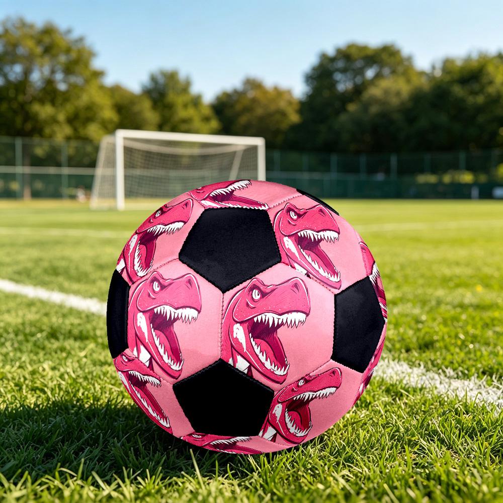 1pc Pink Dinosaur Art Lightweight PVC Training Soccer Ball, Size 5, Suitable for Indoor and Outdoor TrainingGift y60398