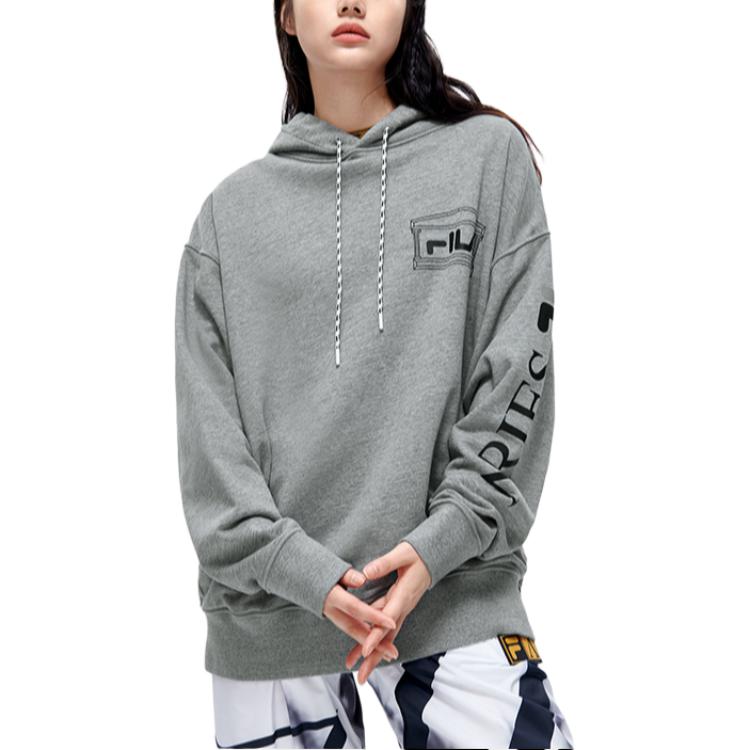 FILA X ARIES Худи с принтом логотипа Повседневное Худи унисекс Серый T11U218209F-MG