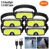 Super Bright COB LED Head Flashlight  USB Rechargeable Headlamp with Built In Battery Headlights for Camping Fishing Outdoors