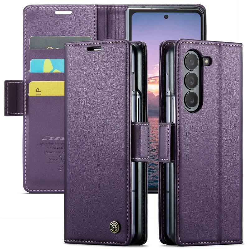 Magnetic Leather Wallet Multi Card Phone Case for Samsung Galaxy Z Fold 7 6 5 Fold6 Fold5 Shockproof Stand Cover Back Bag