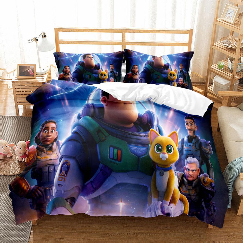Comfortable Anime Print Bedding Set With Duvet Cover And Pillowcases King Queen Twin Sizes For All Ages