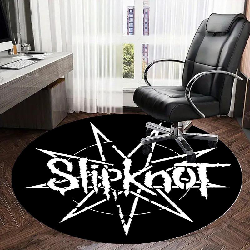 1 шт. Ковер круглый с логотипом группы Slipknot, Музыкальный, Металл, Изготовлен из полиэстера, Идеально подходит для украшения офисных кресел, гостиных, fplt130