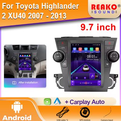 Для Toyota Highlander 2 XU40 2007 - 2013 Для Tesla Style Screen Car Radio Multimedia Video Player GPS 2din DVD