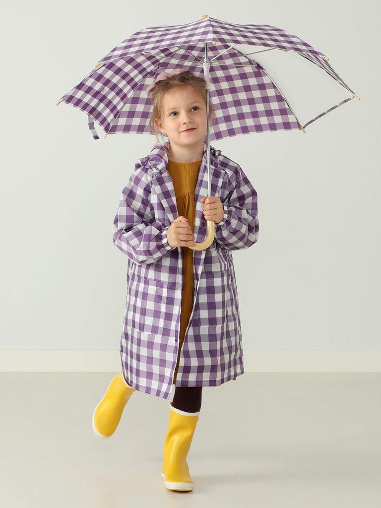 Детская клетчатая сумка-тоут Gingham, школьный размер 19, фиолетовый 55190204375 [Kodomo Beams], (90-130см), Детский, Клетка, 100,