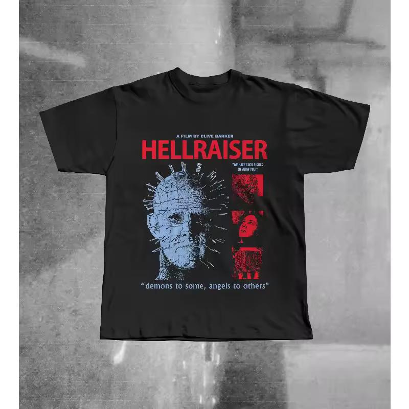 Hellraiser 1987 T-Shirt, Pinhead Clive Barker Cenobites Shirt, Summer unisex Loose and Breathable cotton T-shirt