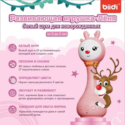 Детская музыкальная игрушка-погремушка со светом зайчика, белым шумом, 40 сказок, 40 песен.