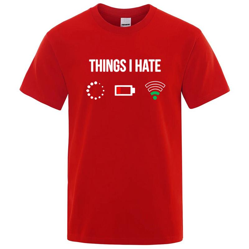 Men's Summer Cotton Funny Printed T-Shirt Soft Breathable Round Neck Short Sleeve Tees Unisex Casual Wear