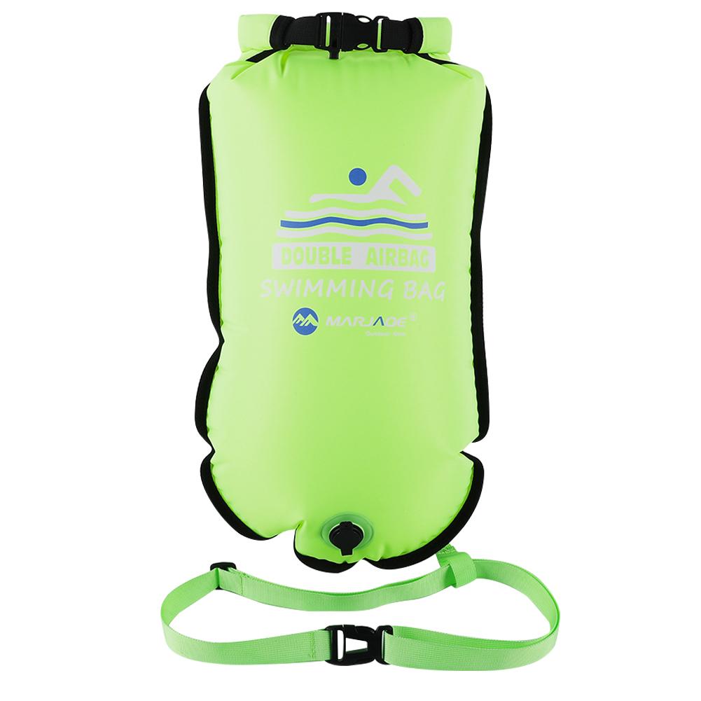 20л надувной открытый плавательный буй, поплавок, сухая сумка, двойная воздушная сумка с поясным ремнем для плавания, водные виды спорта, сумка для хранения безопасности
