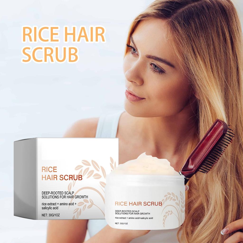Скраб из рисовой головки очищает кожу головы. Скраб для увлажнения и ухода за волосами.