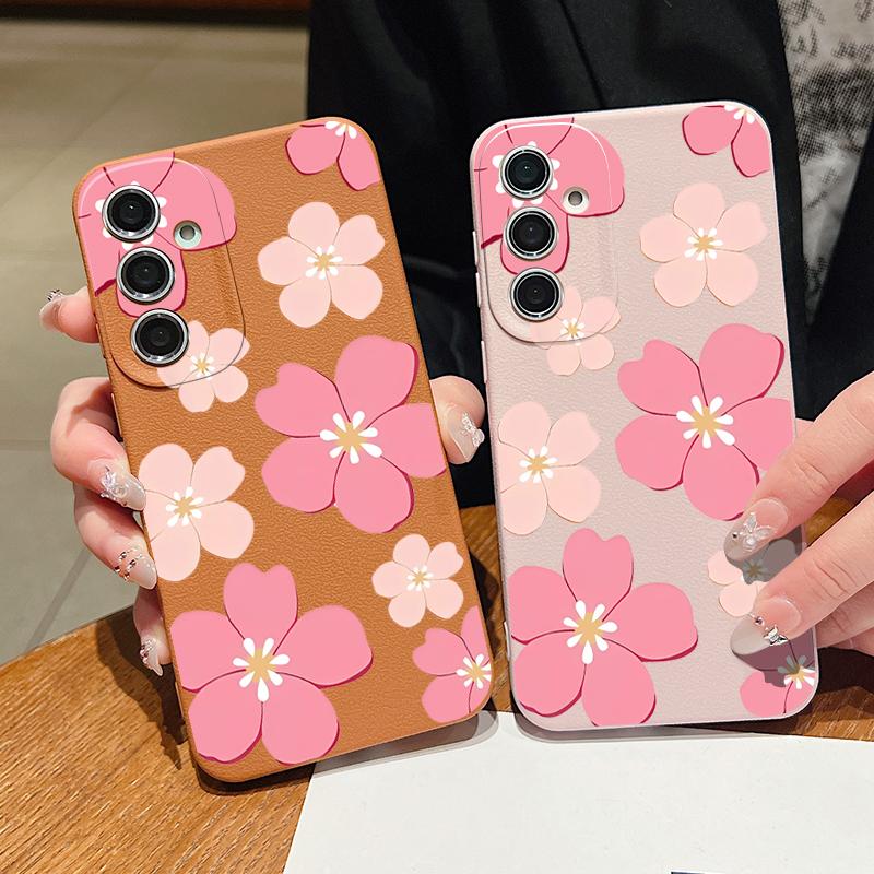 Чехол со свежим дизайном «Цветущая вишня» для Samsung Galaxy A57 A37 A17 A56 A36 A26 A16 A55 A35 A25 A15 A54 5G S21 FE S22 S23 S24 Plus S25 Edge S26 Ultra