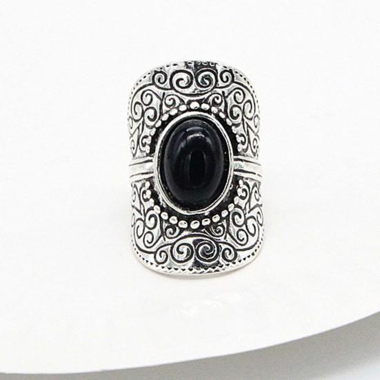 4Pcs/Set Unisex Rings Wide Ethnic Style Hollow Carved Pattern Knuckle Rings Jewelry Accessories