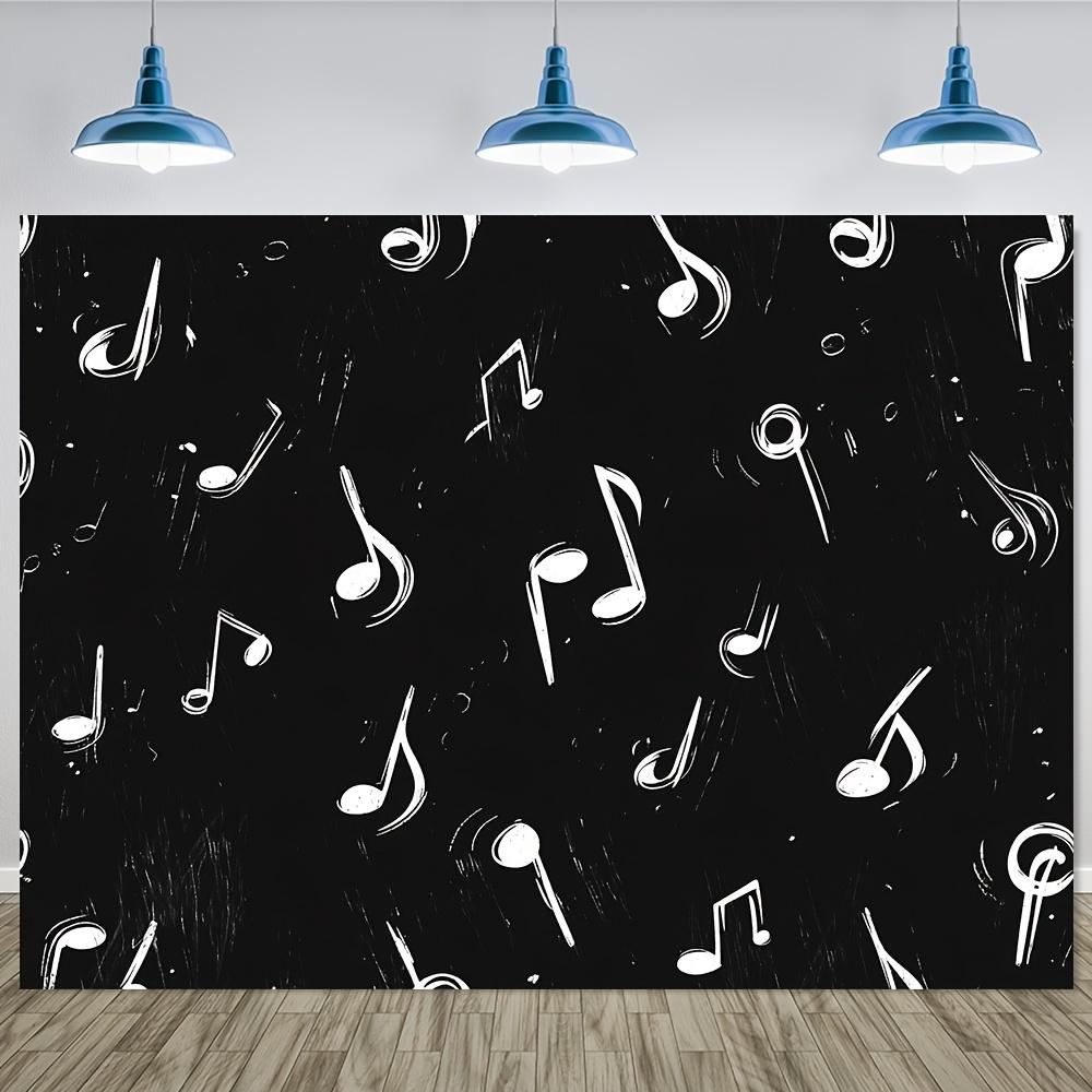 1 piece of Bobo-style music note background fabric, made of polyester, suitable for wedding and general decoration purposes