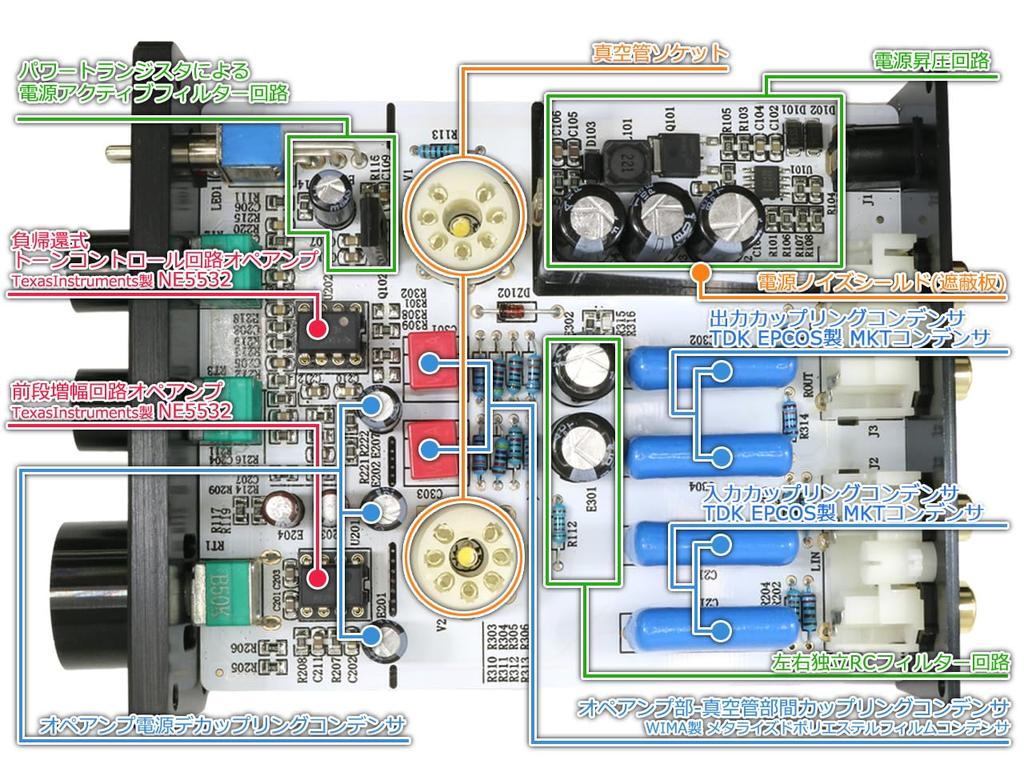 FX-AUDIO-TUBE-03J+ [Black] Vacuum Tube Hybrid Preamp with Tone Control