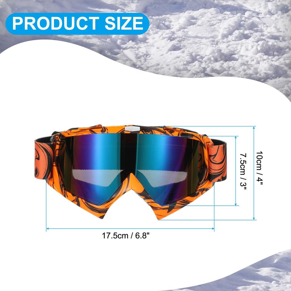 PATIKIL Очки для мотокросса с оранжевыми и черными цветными мотоциклетными очками для квадроцикла, лыжными гоночными шлемами, ветрозащитные очки для и езды, линзы, очки, очки,