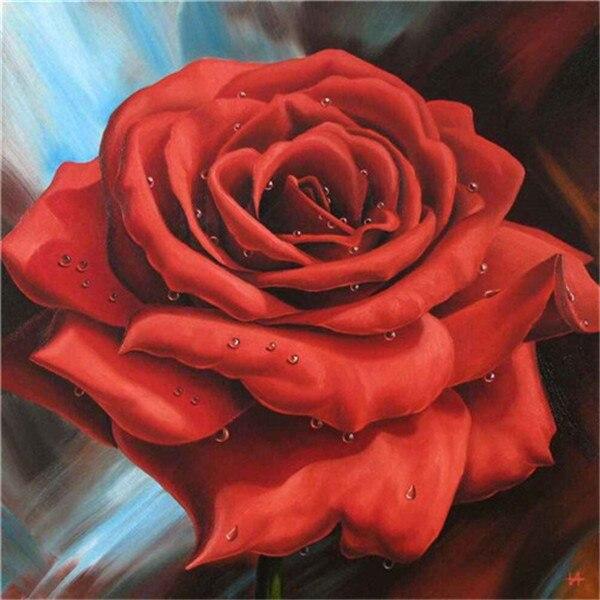 5D Алмазная мозаика "Роза" в ассортименте 50x50см