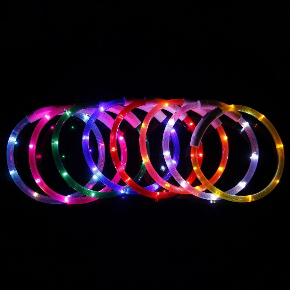 Светодиодный светящийся ошейник для собак, USB светящиеся ошейники для собак, перезаряжаемая зарядка, ошейник для собак, ночная безопасность, мигающее ожерелье