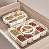 4/8 Compartments Divided Serving Tray With Lid Veggie Tray Portable Snack Box Food Container For Biscuits Candy Fruits Nuts