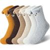 1/6 Pairs Winter Soft Women Fuzzy Bed Socks Cartoon Slippers Socks Warm Fluffy Socks for Women and Girls