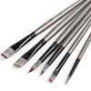 Набор нейлоновых кистей для рисования, 6 штук, с плоской и круглой головкой, художественные кисти для масляной, акварельной, акриловой живописи, идеально подходит для художников или любителей