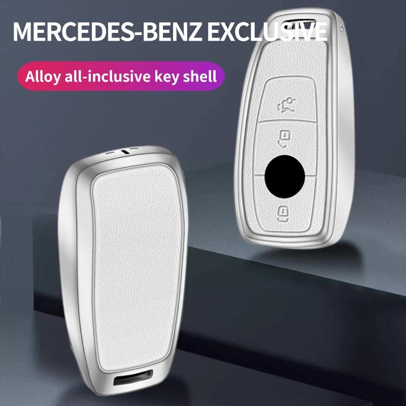 Корпус-чехол из цинкового сплава+кожа для автомобильного пульта ДУ Mercedes Benz A C E S G Class GLC CLE CLA GLB GLS W177 W205 W213 W222 X167 AMG