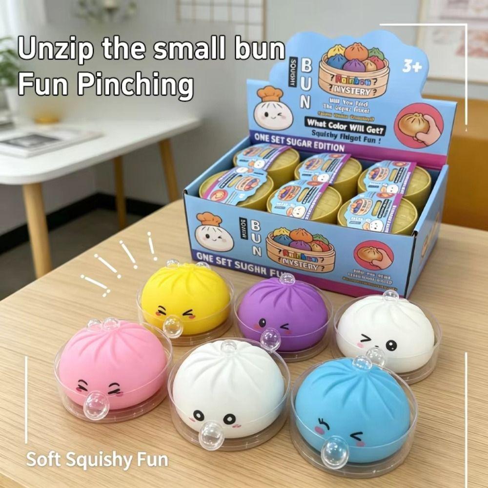 Cute Soft Spit Bubble Dumpling Colorful Sensory Fidget Ball Funny Squishy Toys Children Gifts