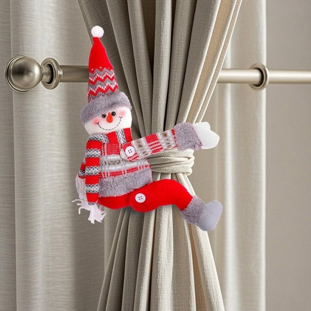 Santa Claus Christmas Curtain Tieback Plush Curtain Strap New Curtain Holders  Home Decor