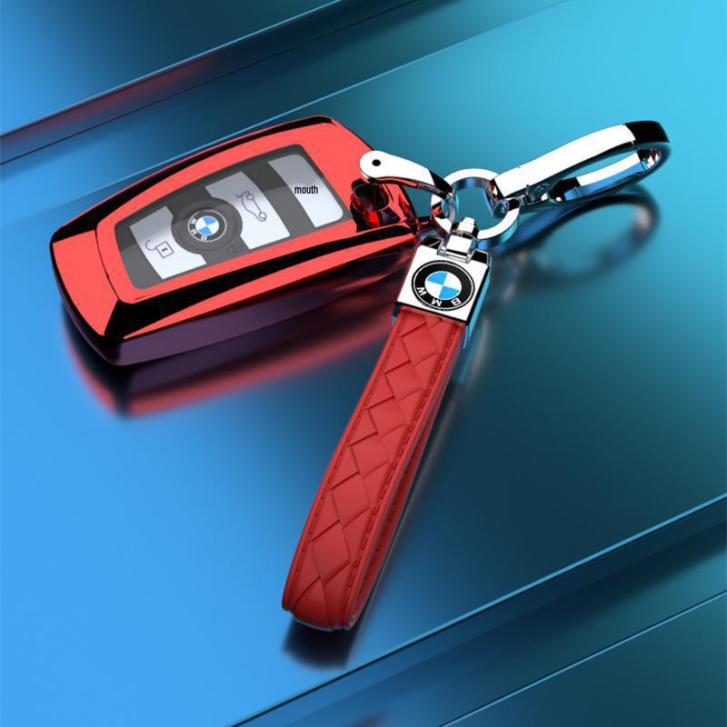Compatible BMW Key Case for X3, X4, 1, 3, 5, & 7 Series - Decorative Key Shell & Chain