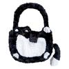 [HUIJUFU] Women's Realistic Fluffy Plush Cat Crossbody Bag (Black & White, Large)
