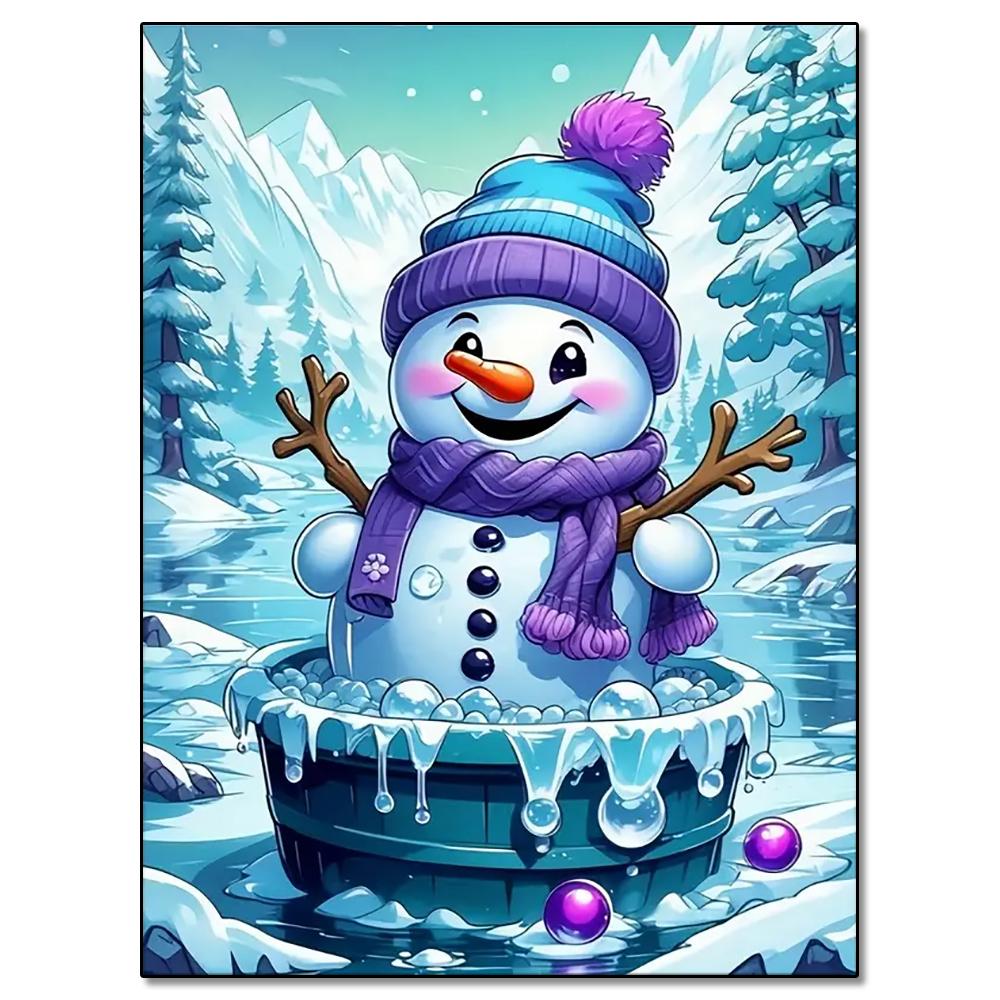 Алмазная живопись Снеговик Зимний снежный пейзаж Алмазная мозаика Вышивка Полная квадратная/круглая 2024 Новая серия Сделай сам для дома