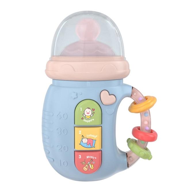 Baby Musical Feeding Bottle Pacifier Newborns Soft Teether Rattles Educational Toy Mobile Rattles Toy 0-12M Calming Vocal Music
