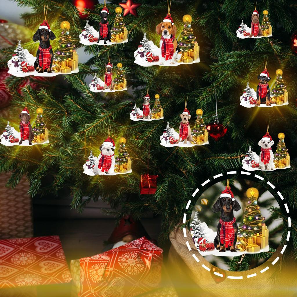 Dog Listing Christmas Ornaments Christmas Tree Pendants Hanging Tags Decoration