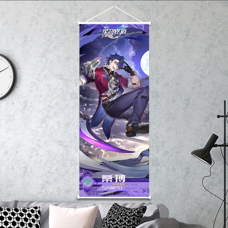 25x75 см Honkai Star Rail подвесная картина Kafka DanHeng персиковая кожа декоративный свиток