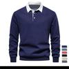 New Autumn Fashion Design Polo Neck Sweatshirts for Men Casual and Social Wear Quality Cotton Mens Sweatshirts