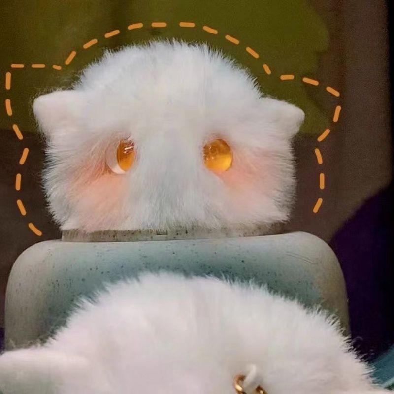 Adorable Cat Plush Ball Pendant With Creative Design For Girls In Soft Fluffy Fabric