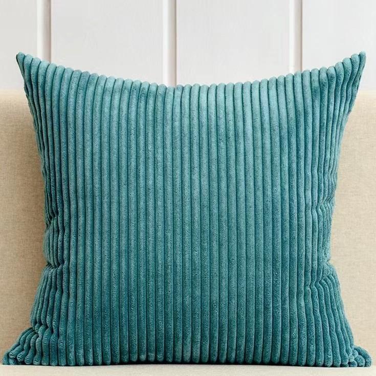 2Pcs Striped Corduroy Throw Pillow Covers Solid Color Decorative Cushion Cases Set for Sofa Bed