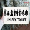 Vintage Iron Restroom Sign - 2D Flat 20x30cm Wall Art, Gender Neutral Farmhouse Cafe Decor