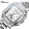 Luxury Men Quartz Watches Sapphire Glass Square Business Watch Waterproof Luminous Wristwatch Men