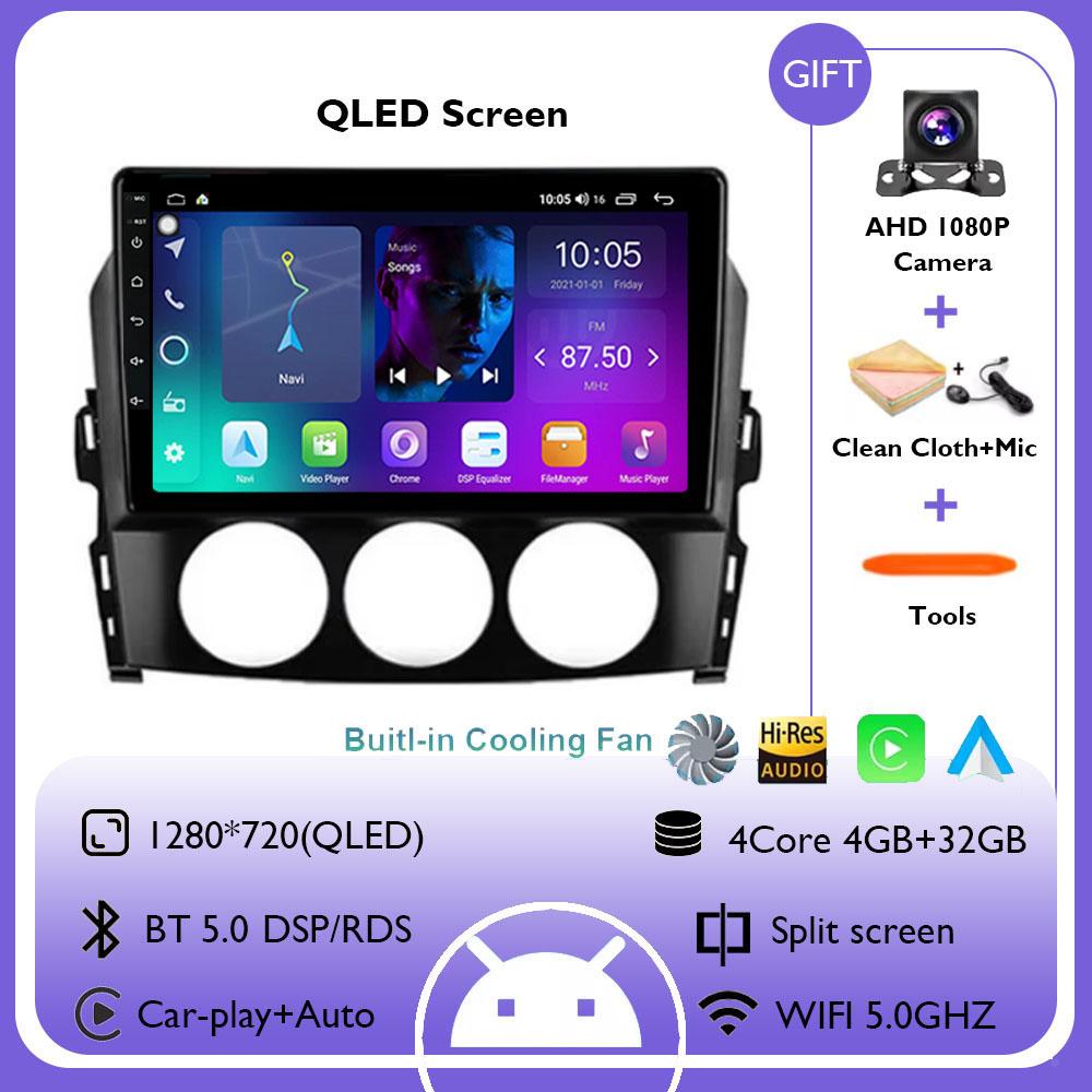 Car Radio Multimedia Navigation GPS Android 14 For Mazda MX-5 III 3 NC 2008-2015 Wireless Carplay Stereo Head Unit QLED Screen