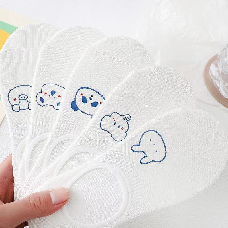 Women's Cartoon Non-Slip Invisible Boat Socks: Thin Shallow Summer & Spring Styles