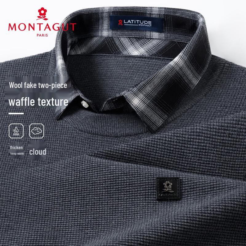 MONTAGUT Men's Lambswool Blend Pullover Sweater