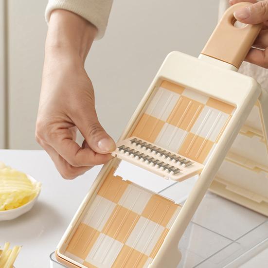 Овощерезка 4-в-1 Измельчитель продуктов Терка с лезвиями Инструмент для приготовления салатов для нарезки кубиками шинковки Безопасность Оборудование для подготовки пищи в ресторанах