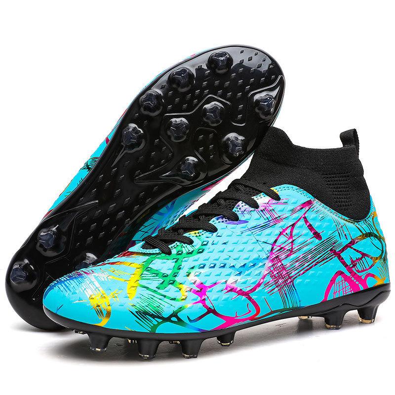 Men and Women Nail Young Children New Student Non-slip Sports High-top Football Shoes Leather Football Shoes Competition
