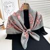 Ethnic Style Print 90 Square Scarf Summer Woman Headband Muslim Hijab Shawls Ladies Simple Bandana Retro Islamic Turban