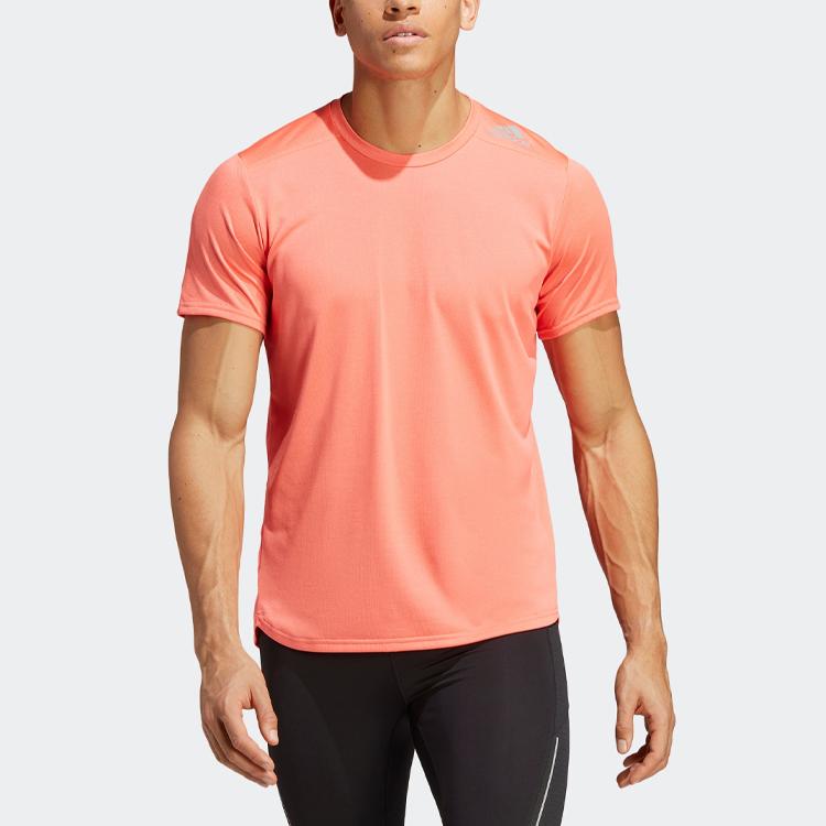 Adidas Designed 4 Reflective Striped Quick-Dry Sports Short Sleeve T-Shirt Men Tops Coral-Pink IB8943