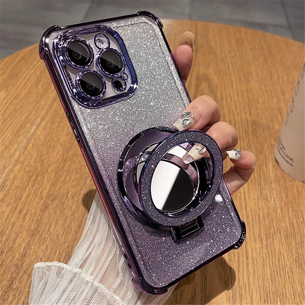 Блестящий противоударный силиконовый чехол для Xiaomi Poco X7 X6 Pro M6 F7 F6 F4 X5 X3 NFC POCO C65 C75 Зеркальный магнитный держатель-подставка Чехол