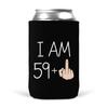4Pcs Funny 60th Birthday Can Cooler "I Am 59+1" Beverage Beer Soda Cover Birthday Party Decor Gift for Friend Grandma Colleague
