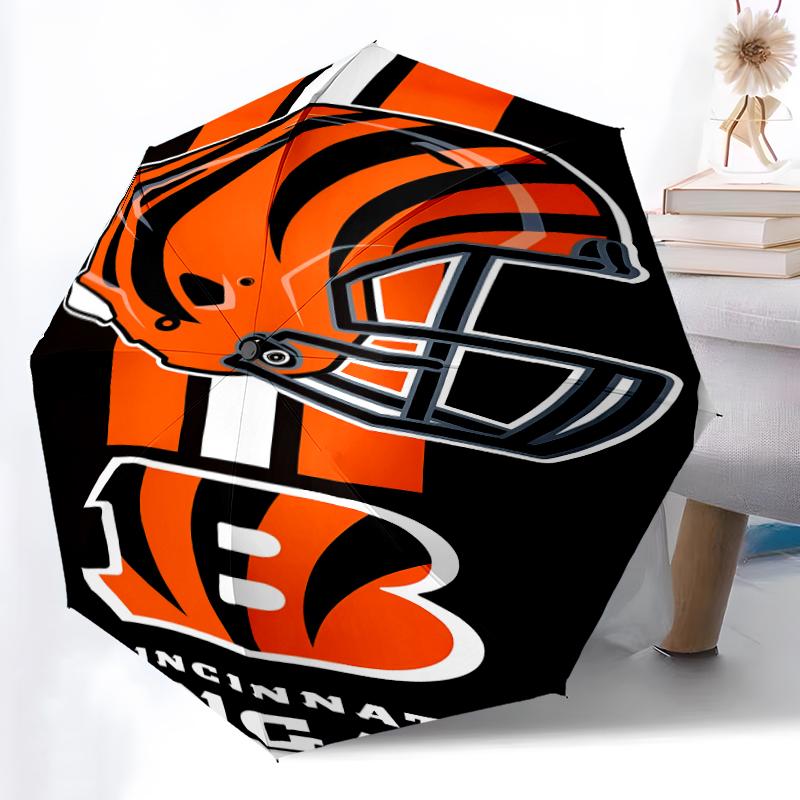 Printed Cincinnati Bengals LOGOPrinted Folding Umbrella,Outdoor,Leisure,And Travel Umbrella,Durable Umbrella Fabric,Birthday And Holiday Gift